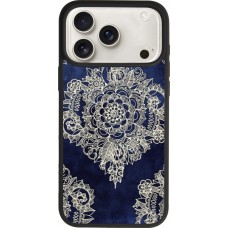Coque iPhone 17 Pro Max - Silicone rigide noir Cream Flower Moroccan