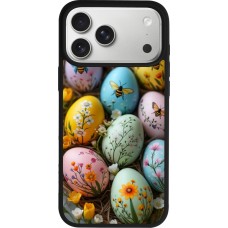iPhone 17 Pro Max Case Hülle - Silikon schwarz Easter 2026 Eggs with bees