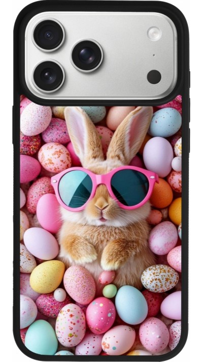iPhone 17 Pro Max Case Hülle - Silikon schwarz Easter 2026 Rabbit fun