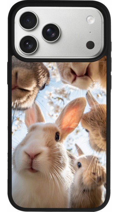 iPhone 17 Pro Max Case Hülle - Silikon schwarz Easter 2026 Rabbits