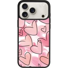 Coque iPhone 17 Pro Max - Silicone rigide noir Easter 2023 pink hearts