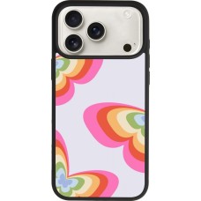 iPhone 17 Pro Max Case Hülle - Silikon schwarz Easter 2024 rainbow butterflies