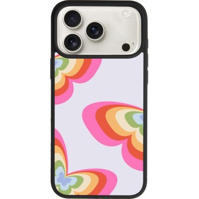 iPhone 17 Pro Max Case Hülle - Silikon schwarz Easter 2024 rainbow butterflies