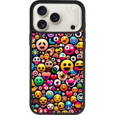 Coque iPhone 17 Pro Max - Silicone rigide noir Emoji Mix Color