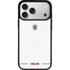 Coque iPhone 17 Pro Max - Silicone rigide noir Maillot de football Angleterre 2026 personnalisable