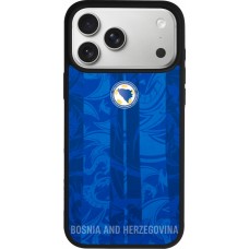 Coque iPhone 17 Pro Max - Silicone rigide noir Maillot de football Bosnie-Herzégovine 2026 personnalisable