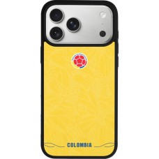 Coque iPhone 17 Pro Max - Silicone rigide noir Maillot de football Colombie 2026 personnalisable
