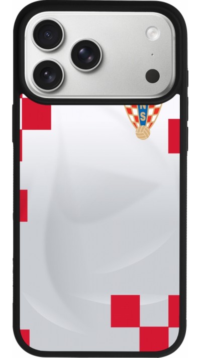 iPhone 17 Pro Max Case Hülle - Silikon schwarz Kroatien 2022 personalisierbares Fussballtrikot