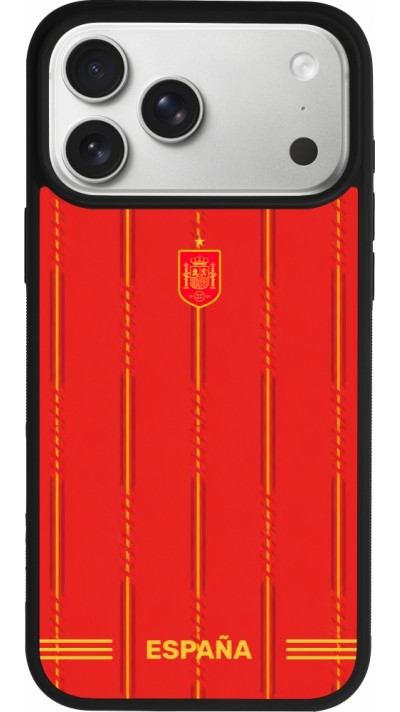 iPhone 17 Pro Max Case Hülle - Silikon schwarz Spanien 2026 personalisierbares Fussballtrikot