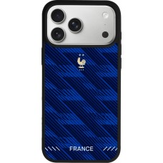 Coque iPhone 17 Pro Max - Silicone rigide noir Maillot de football France 2026 personnalisable