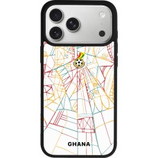 Coque iPhone 17 Pro Max - Silicone rigide noir Maillot de football Ghana 2026 personnalisable