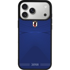 Coque iPhone 17 Pro Max - Silicone rigide noir Maillot de football Japon 2026 personnalisable