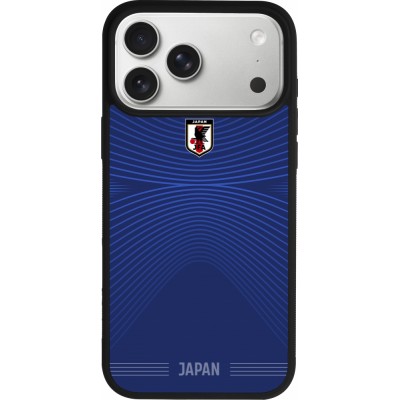 Coque iPhone 17 Pro Max - Silicone rigide noir Maillot de football Japon 2026 personnalisable
