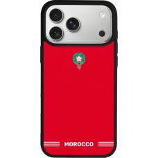 Coque iPhone 17 Pro Max - Silicone rigide noir Maillot de football Maroc 2026 personnalisable