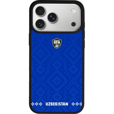 iPhone 17 Pro Max Case Hülle - Silikon schwarz Usbekistan 2026 personalisierbares Fussballtrikot