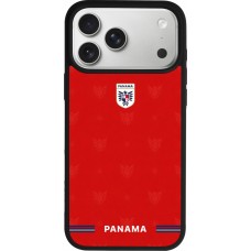 Coque iPhone 17 Pro Max - Silicone rigide noir Maillot de football Panama 2026 personnalisable