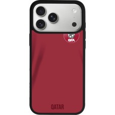 iPhone 17 Pro Max Case Hülle - Silikon schwarz Katar 2022 personalisierbares Fussballtrikot