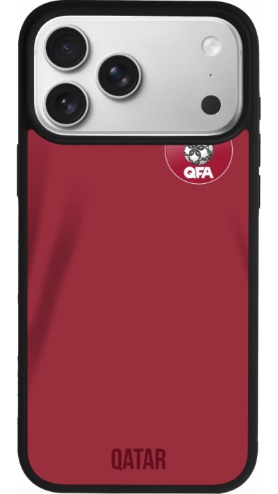 iPhone 17 Pro Max Case Hülle - Silikon schwarz Katar 2022 personalisierbares Fussballtrikot