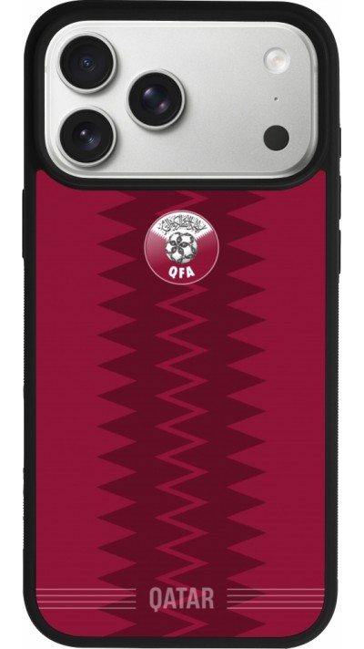 iPhone 17 Pro Max Case Hülle - Silikon schwarz Qatar 2026 personalisierbares Fussballtrikot