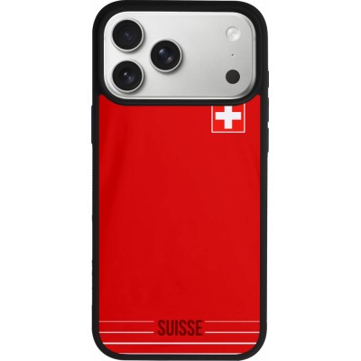 Coque iPhone 17 Pro Max - Silicone rigide noir Football shirt Switzerland 2022