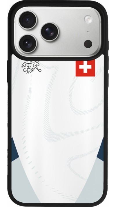 iPhone 17 Pro Max Case Hülle - Silikon schwarz Schweiz Away personalisierbares Fussballtrikot