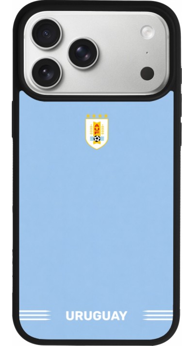 iPhone 17 Pro Max Case Hülle - Silikon schwarz Uruguay 2026 personalisierbares Fussballtrikot