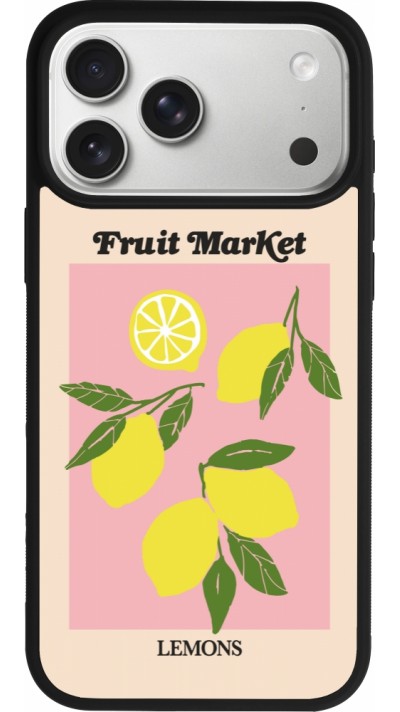 iPhone 17 Pro Max Case Hülle - Silikon schwarz Fruit market lemons 2026