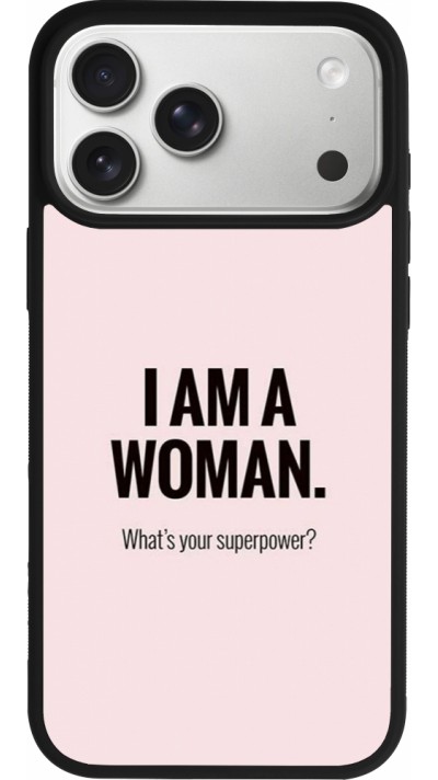iPhone 17 Pro Max Case Hülle - Silikon schwarz I am a woman
