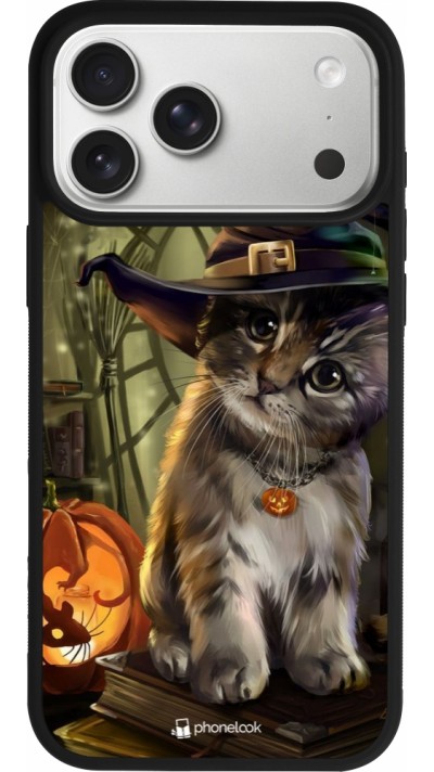 iPhone 17 Pro Max Case Hülle - Silikon schwarz Halloween 21 Witch cat