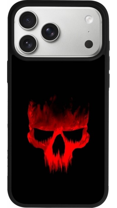 iPhone 17 Pro Max Case Hülle - Silikon schwarz Halloween 2023 scary skull