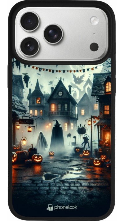 iPhone 17 Pro Max Case Hülle - Silikon schwarz Halloween Spukstadt