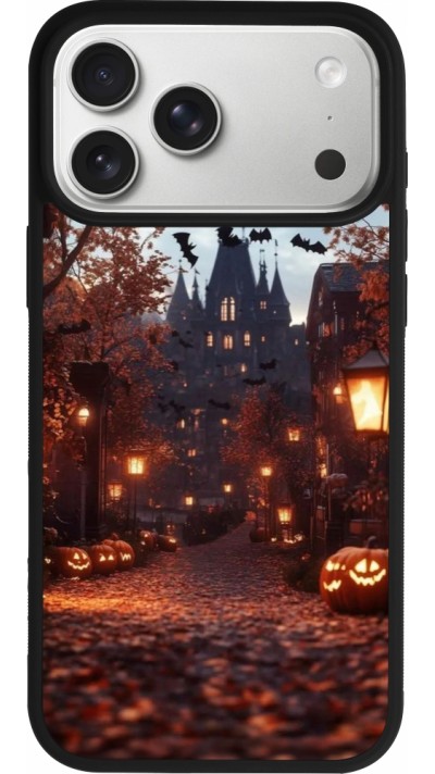 iPhone 17 Pro Max Case Hülle - Silikon schwarz Halloween 2025 Haunted house