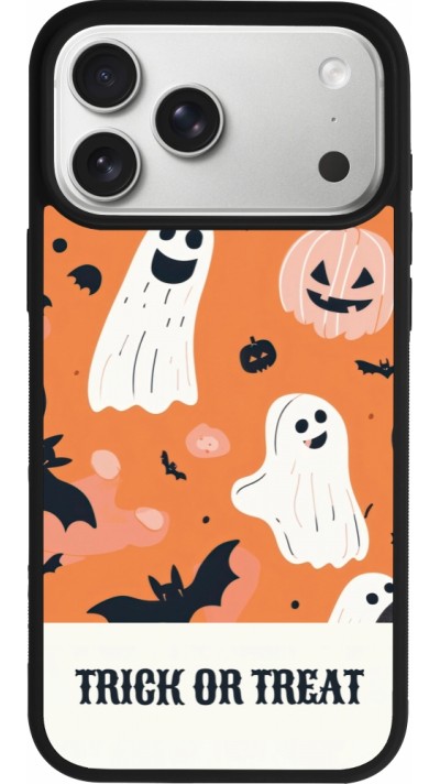 iPhone 17 Pro Max Case Hülle - Silikon schwarz Halloween 2025 Trick treat