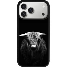 Coque iPhone 17 Pro Max - Silicone rigide noir Highland calf black