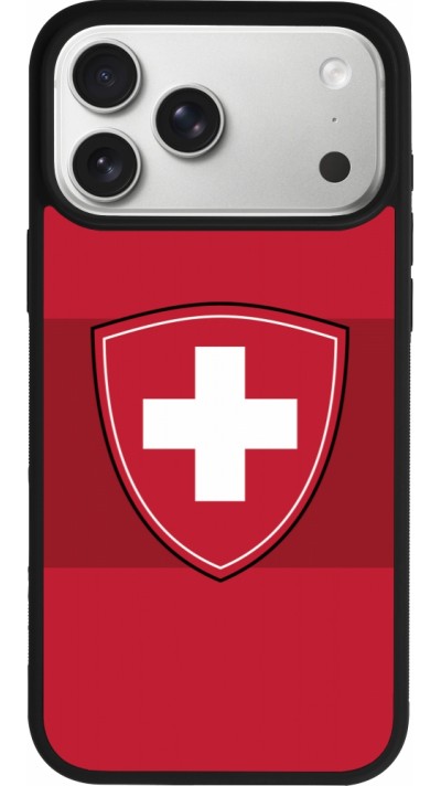 iPhone 17 Pro Max Case Hülle - Silikon schwarz Hockey World Championship Ecusson Suisse