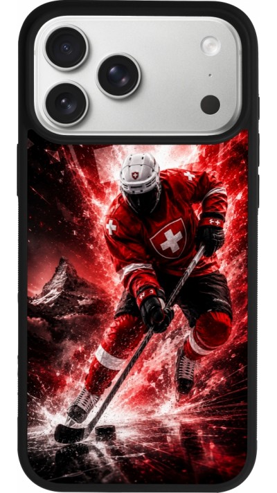 iPhone 17 Pro Max Case Hülle - Silikon schwarz Hockey World Championship Player