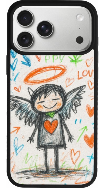 iPhone 17 Pro Max Case Hülle - Silikon schwarz Little Angel Sketch Love
