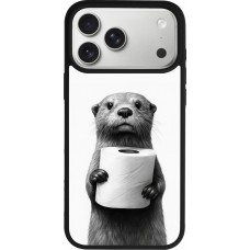 iPhone 17 Pro Max Case Hülle - Silikon schwarz Otter Toilettenpapier