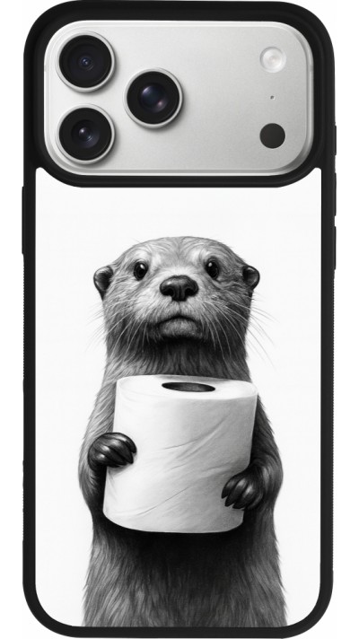 iPhone 17 Pro Max Case Hülle - Silikon schwarz Otter Toilettenpapier