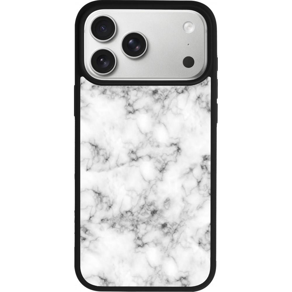 iPhone 17 Pro Max Case Hülle - Silikon schwarz Marble 01