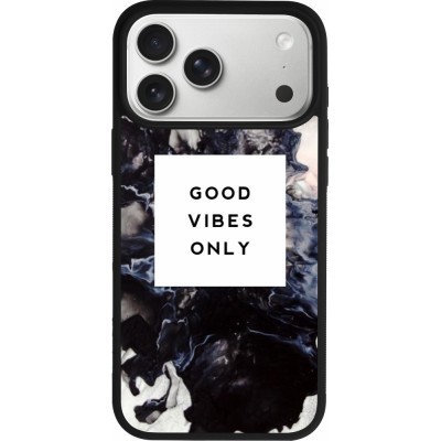 iPhone 17 Pro Max Case Hülle - Silikon schwarz Marble Good Vibes Only