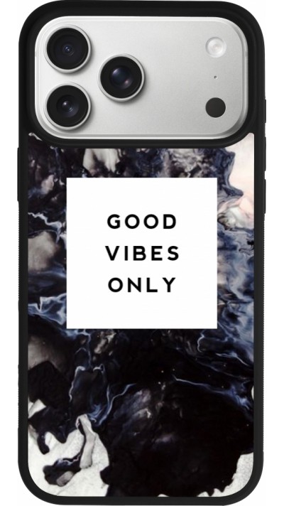 iPhone 17 Pro Max Case Hülle - Silikon schwarz Marble Good Vibes Only