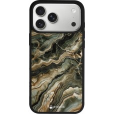 iPhone 17 Pro Max Case Hülle - Silikon schwarz Oliv Marmor