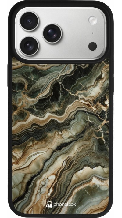 iPhone 17 Pro Max Case Hülle - Silikon schwarz Oliv Marmor