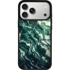 iPhone 17 Pro Max Case Hülle - Silikon schwarz Majestätischer grüner Marmor