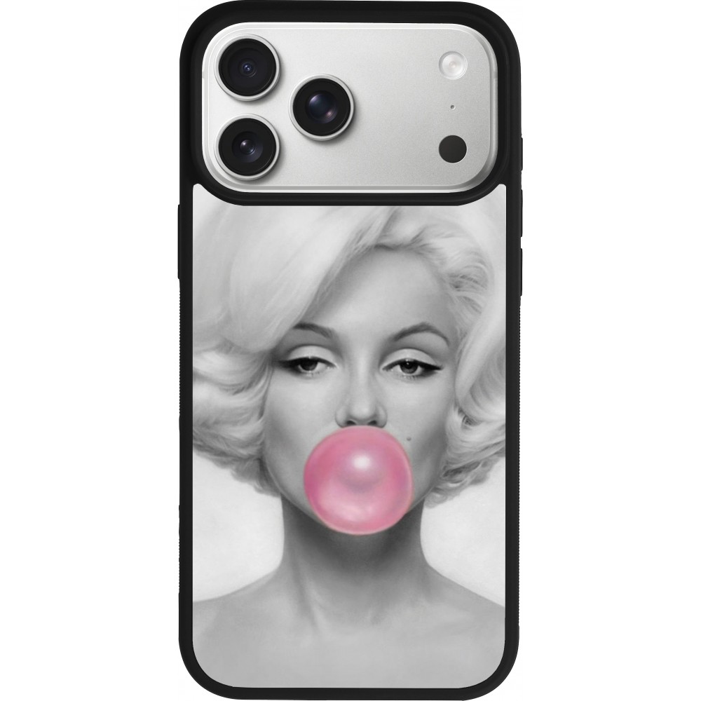 iPhone 17 Pro Max Case Hülle - Silikon schwarz Marilyn Bubble