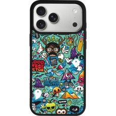 iPhone 17 Pro Max Case Hülle - Silikon schwarz Mixed Cartoons Turquoise