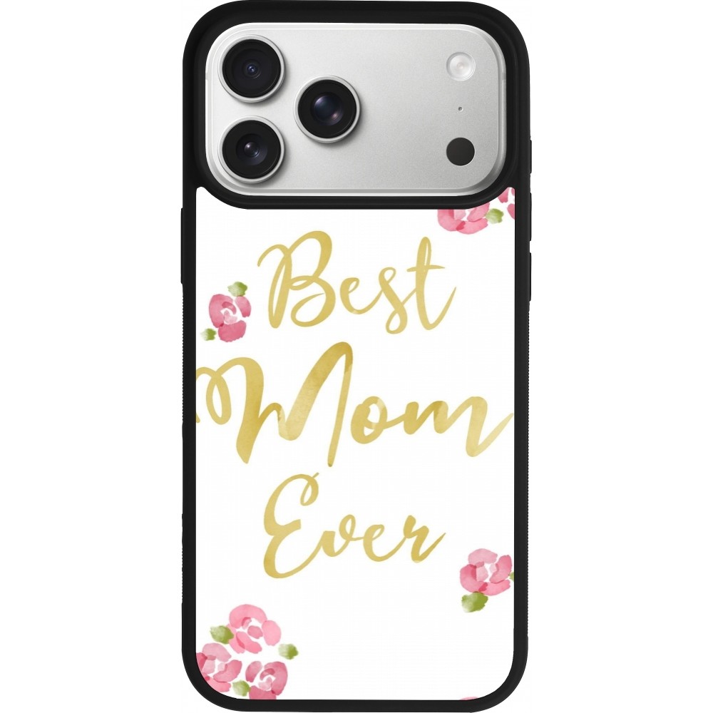 Coque iPhone 17 Pro Max - Silicone rigide noir Mom 2024 best Mom ever
