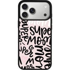 Coque iPhone 17 Pro Max - Silicone rigide noir Mom 2024 Super mom