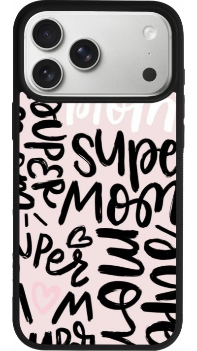 iPhone 17 Pro Max Case Hülle - Silikon schwarz Mom 2024 Super mom